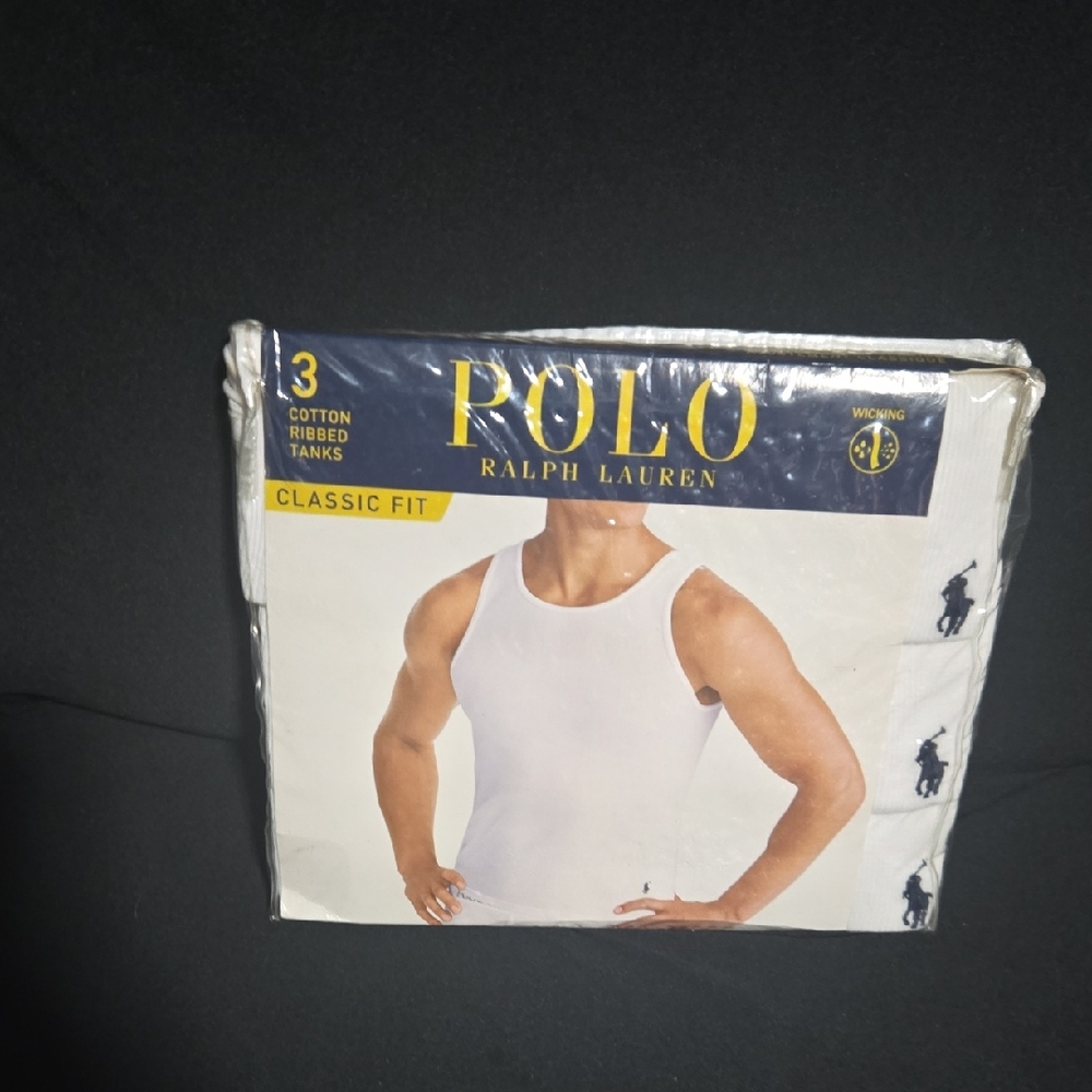 Ralph Lauren Classic Ribbed White Tank Tops